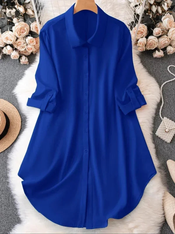 Plus Size Button-Up Blouse